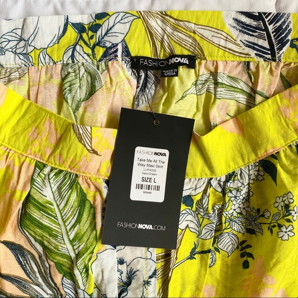 NWT Neon Green Maxi Skirt - Picture 4 of 6